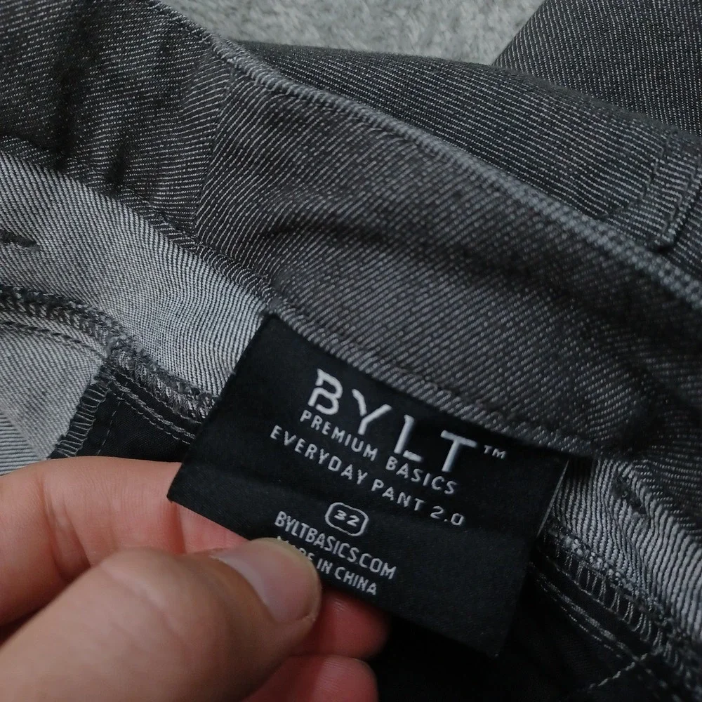 Bylt Pants Mens 32 Gray Chino Pockets Everyday Pant 2.0 Basics Modern